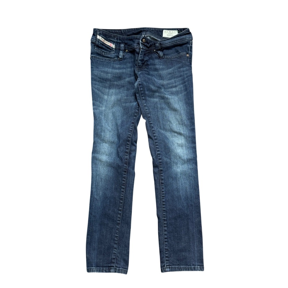 Diesel Matic Slim Jeans Women 27 Blue Dark Wash Low Rise Stretch 008T1 Italy